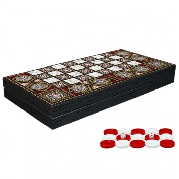 Nevamel Klasik Sedef İşlemeli Tavla Model 1