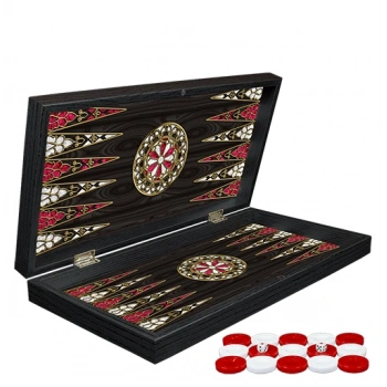 Nevamel Klasik Sedef İşlemeli Tavla Model 2