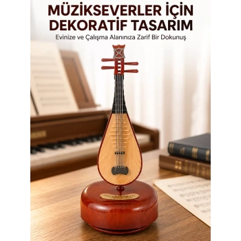 Nevamel® Klasik Ud Figürlü Melodili Müzik Kutusu Şık Hediyelik