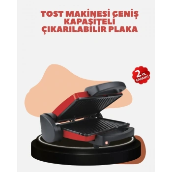Nevamel® Kompakt Izgara ve Tost Makinesi – Çıkarılabilir Plaka Döküm Gövde
