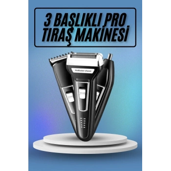 Nevamel Kulak Burun Kıl Kesme Ense Yanak Tıraş Seti 3 Başlıklı Profesyonel