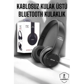 Nevamel® Kulak Üstü TF Kart ve AUX Destekli Ergonomik Bluetooth Kulaklık