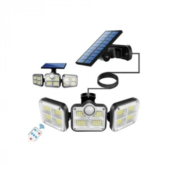 Nevamel Kumandalı Solar 122 LEDli Hareket Sensörlü Sokak ve Bahçe Lambası