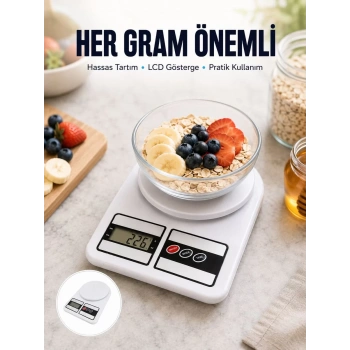 Nevamel® LCD Ekranlı Yüksek Hassasiyetli Dijital Mutfak Terazisi Yeni Nesil