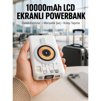 Nevamel® LCD Göstergeli Manyetik Powerbank Type C USB Girişli Yeni Nesil