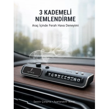 Nevamel® LED Işıklı Araç Ön Cam Telefon Numarası Gösterme Aparatı + 3 Seviyeli Hava Nemlendirici Yeni Nesil
