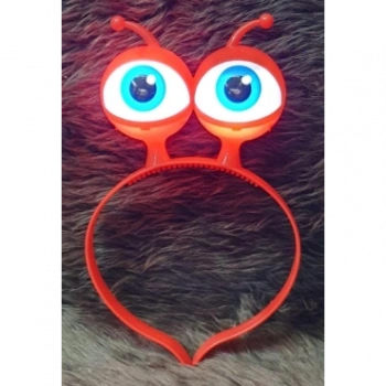 Nevamel Led Işıklı & Pilli Uzaylı Göz Parti Tacı Kırmızı Renk