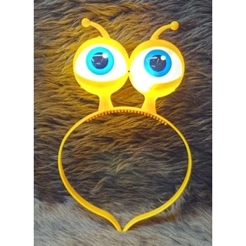 Nevamel Led Işıklı & Pilli Uzaylı Göz Parti Tacı Sarı Renk