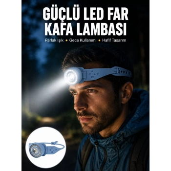 Nevamel® LED Kafa Lambası Kamp Yürüyüş ve Gece Kullanımı İçin Yeni Nesil