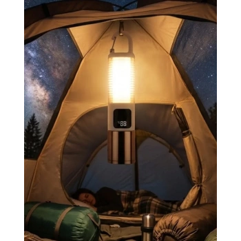 Nevamel® LED Kamp Lambası USB Şarjlı 500 Lümen Parlaklık Güç Göstergeli Taşınabilir Fener