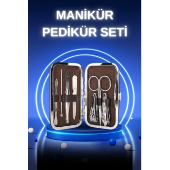 Nevamel® Manikür Pedikür Seti 7 Parça Tırnak Mantarı Tırnak Batığı Temizleme Taşınabilir