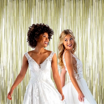 Nevamel Mat Altın Püsküllü Kapı Perdesi