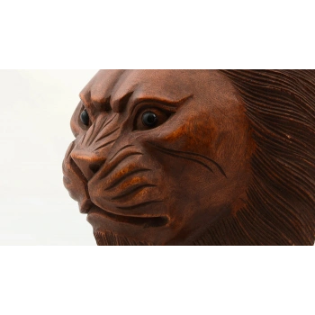 Nevamel Maun Ağacı El Yapımı Dekoratif Aslan Büstü