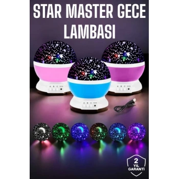 Nevamel® Mavi ve Mor Işıklı Projeksiyon Lambası