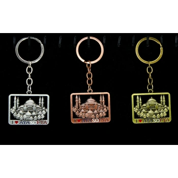 Nevamel Metal Ayasofya Anahtarlık Kare Tasarım