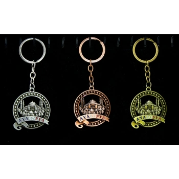 Nevamel Metal Ayasofya Anahtarlık Yuvarlak Tasarım