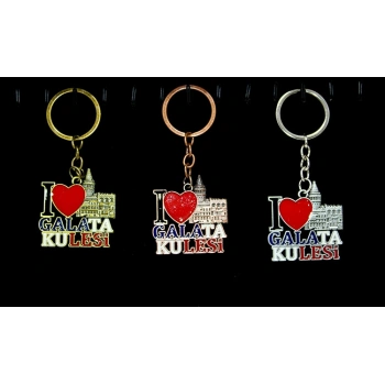 Nevamel Metal Galata Kulesi Anahtarlık (I Love Galata Kulesi)