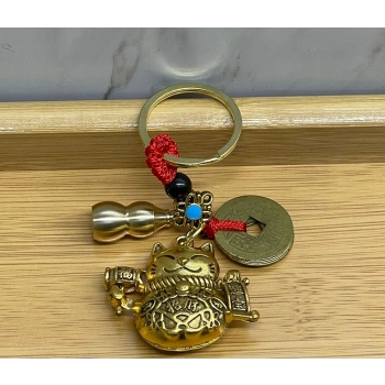 Nevamel Metal Şans Ve Bereket Kedisi Anahtarlık Model 1