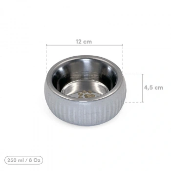 Nevamel Mikopet Organik Seramik Mama Kabı Gri