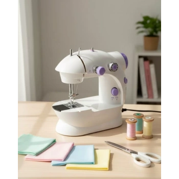 Nevamel® Mini Ev Tipi Dikiş Makinesi Pedallı Elektrikli Taşınabilir