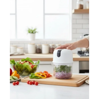 Nevamel® Mini Mutfak Robotu Sarımsak ve Sebze Doğrayıcı