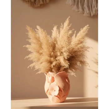 Nevamel® Modern 3D Turuncu Çiçek Vazo Masaüstü Salon Dekoru