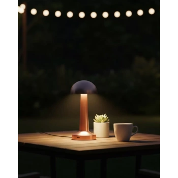 Nevamel® Modern Bronz Masa Lambası 3 Renk LED Dokunmatik Şarjlı Model