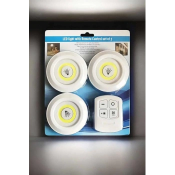 Nevamel Mutfak Dolap Altı Işığı Uzaktan Kumandalı Yapışkanlı Kablosuz Pilli