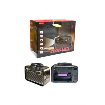 Nevamel Müzik Kutusu Bluetooth Bağlantılı El Fenerli Nostaljik Tasarım Radyo