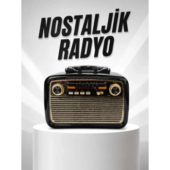 Nevamel® Müzik Kutusu Bluetooth Bağlantılı El Fenerli Nostaljik Tasarım Radyo