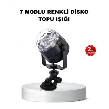 Nevamel® Müzik Ritmine Duyarlı Renkli Disko Topu – 7 Modlu Işıklı Parti Lambası