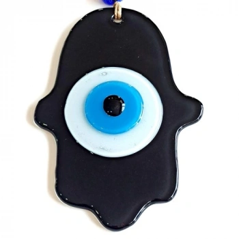 Nevamel Nazar Boncuklu Siyah Fatma Ana Bereket Eli Cam Duvar Süsü