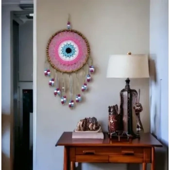 Nevamel Örgülü Duvar Süsü Pembe Boncuklu Duvar Dekoru