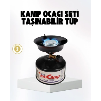 Nevamel® Outdoor Kamp Ocağı Gazlı Taşınabilir Pişirme Seti Üç Ayaklı Denge Aparatlı