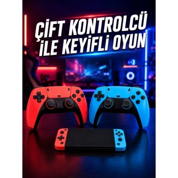 Nevamel® Oyun Konsolu Kablosuz Kontrolcülü Retro Oyun Eğlence Sistemi