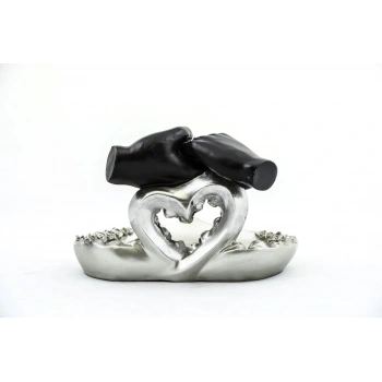 Nevamel Özel Tasarım Kalpli Polyester Sunum Tepsisi