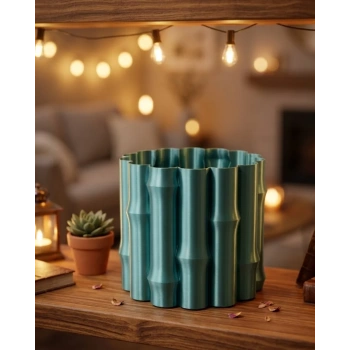 Nevamel® Parlak Yeşil Dekoratif Vazo Modern Tasarım Şık Masa Üstü Aksesuar