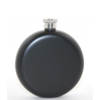 Nevamel Paslanmaz Çelik Yuvarlak 5 Oz Tekli Matara Siyah Renk