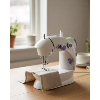 Nevamel® Pedallı Mini Dikiş Makinesi Çift Makara Kilitli Dikiş