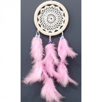 Nevamel Pembe Kuş Tüylü Dream Catcher El Yapımı Rüya Kapanı Duvar Süsü