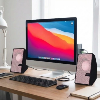 Nevamel Pembe USB 2.0 + 3.5mm USB Hoparlör