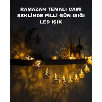 Nevamel® Pilli Ramazan ve Bayram LED Işık Zinciri Cami Temalı Dekoratif