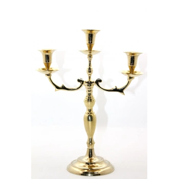 Nevamel Pirinç 3lü Şamdan Model 2