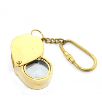 Nevamel Pirinç Büyüteç Anahtarlık Model 2