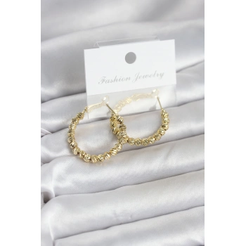 Nevamel® Pirinç Gold Renk Dorika Halka Kadın Küpe 5886