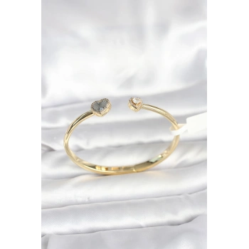 Nevamel® Pirinç Gold Renk Kalpli Model Kadın Kelepçe Bileklik 5886