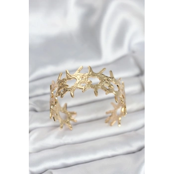 Nevamel® Pirinç Gold Renk Vintage Kadın Bileklik 5886