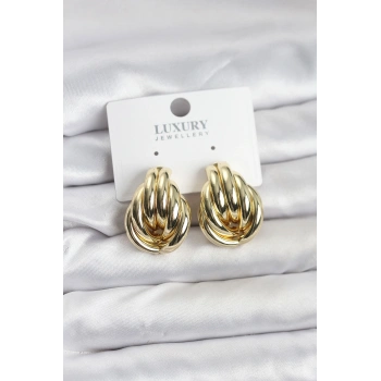 Nevamel® Pirinç Gold Renk Vintage Kadın Küpe 5886