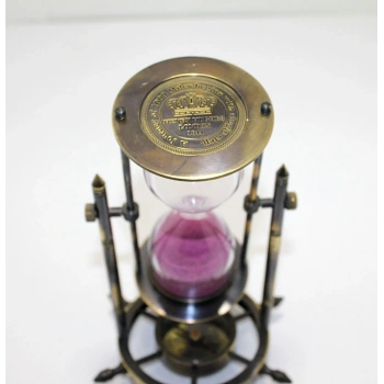 Nevamel Pirinç Pusulalı Kum Saati Model 3