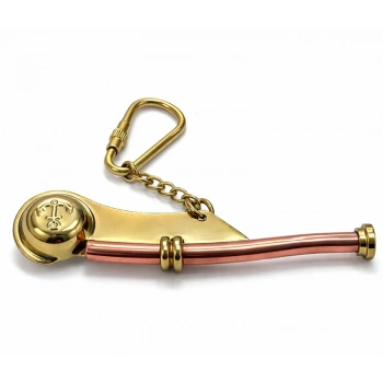 Nevamel® Pirinç Silistre Düdüğü Anahtarlık